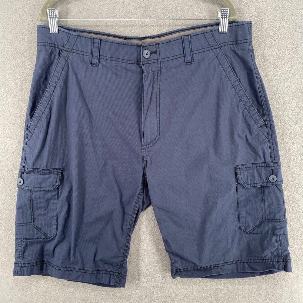 Wear First Cargo Shorts Mens 38 Blue Ripstop Stretch Outdoor Hiking Cotton Blend